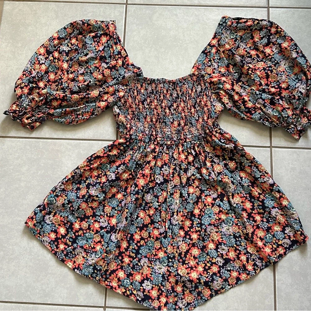 Free People Womens Show Me Loe Floral Square Neck Romper - Picture 7 of 8